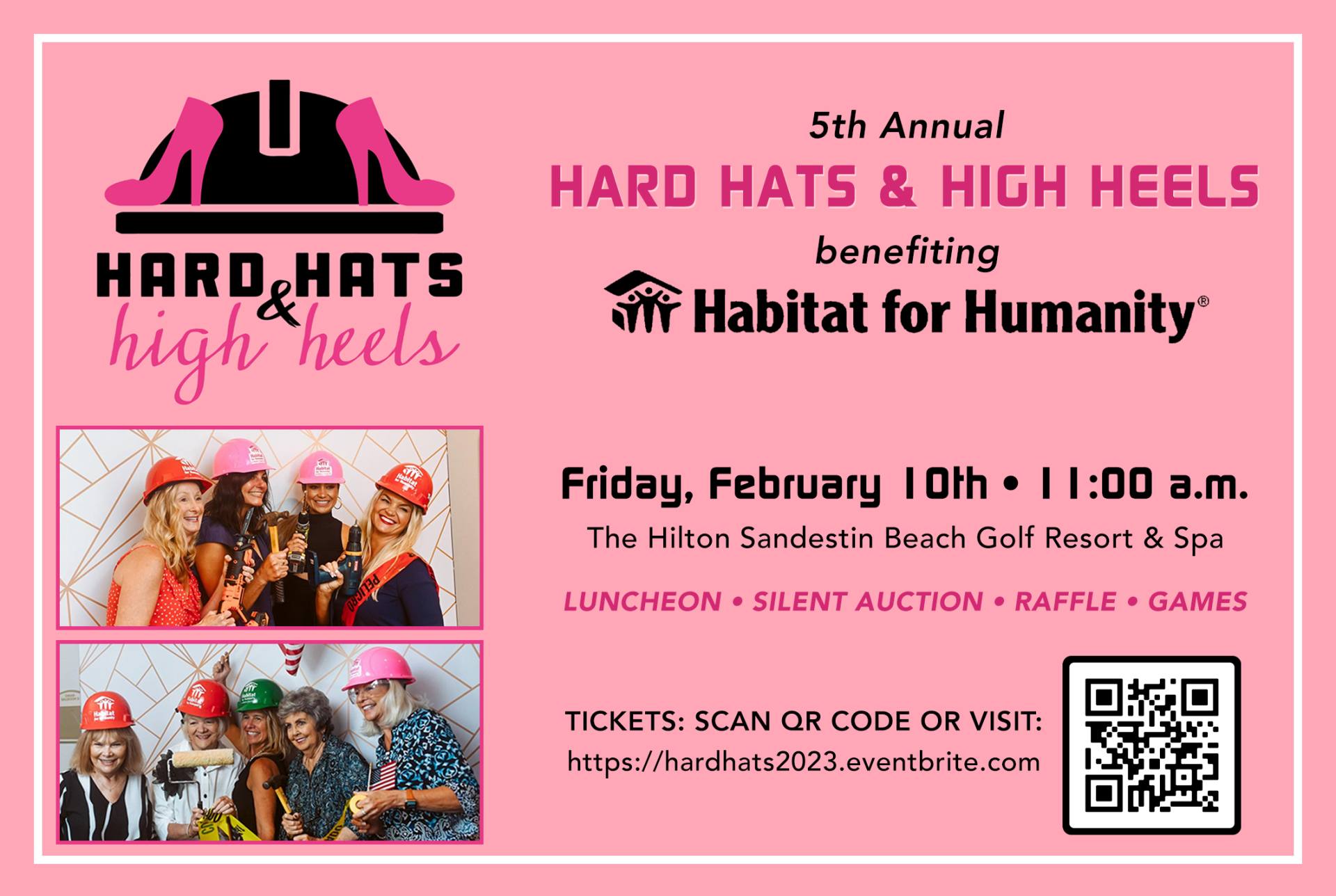 Hard Hats & High Heels event flyer